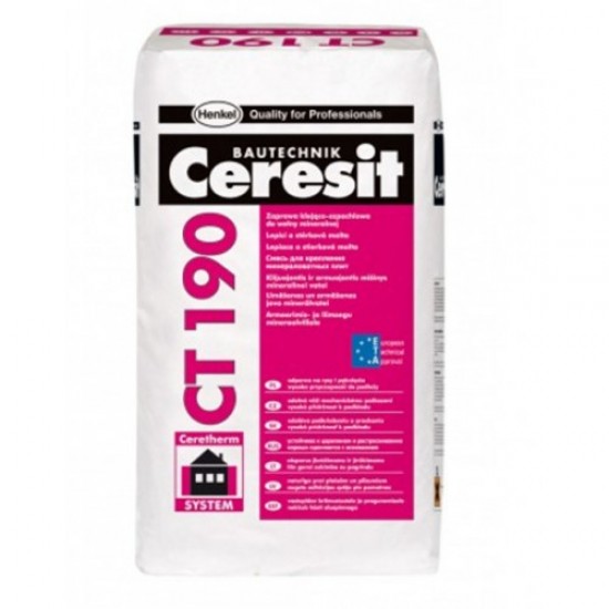 Ceresit CT190 Adhesive and Reinforcing Mortar for Mineral Wool External Wall Insulation Slabs Ceresit CT190 Adhesive and Reinforcing Mortar for Mineral Wool External Wall Insulation Slabs