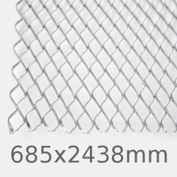 8X2 Galvanised Steel Expanded Metal Lath Sheet - Render Reinforcing Mesh - 685mm x 2438mm  