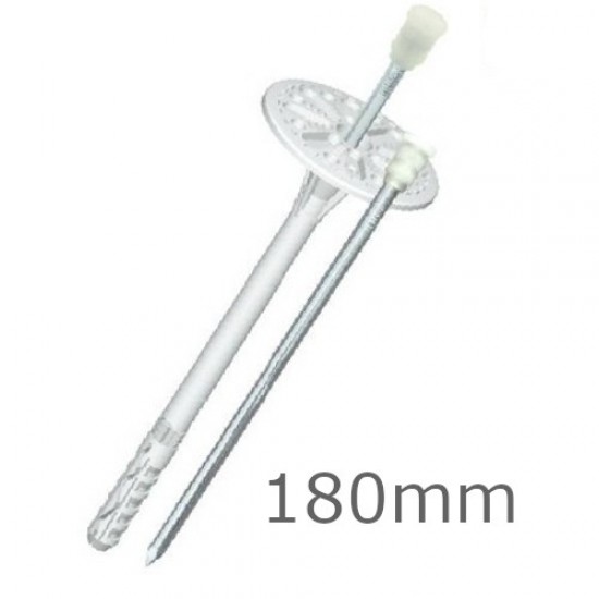 180mm LMX10 - External Wall Insulated Render Board Fixing with Metal Pin - Pack of 200. 180mm LMX10 - External Wall Insulated Render Board Fixing with Metal Pin - Pack of 200.