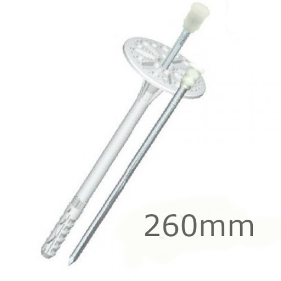 260mm LMX10 - External Wall Insulated Render Board Fixing with Metal Pin - Pack of 100. 260mm LMX10 - External Wall Insulated Render Board Fixing with Metal Pin - Pack of 100.