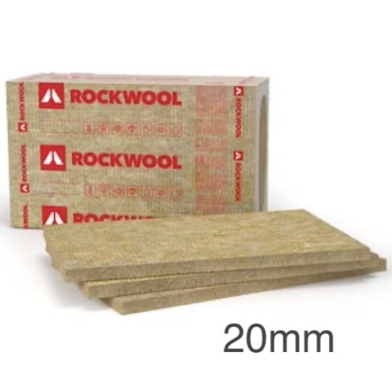 20mm Rockwool Frontrock S External Wall Insulation Slab - 1000mm x 600mm (pack of 8)