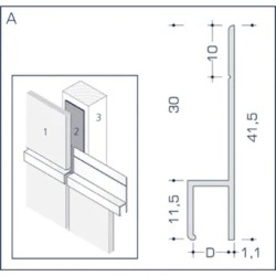 Aluminium Rockpanel Profile A - Chair Profile - 3055mm Length