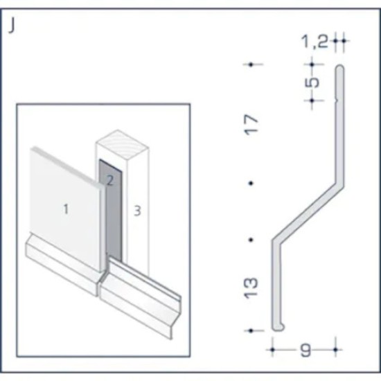 Aluminium Rockpanel Profile K - Skirting Profile - 3055mm Length