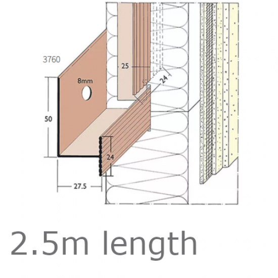 PVC Rail System Support Track -  length 2.5m (pack of 25).