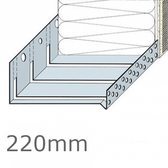 220mm Aluminium Flexible System Starter Track Profile - 2.5m length