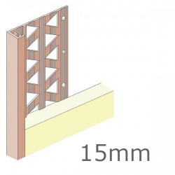 15mm Render Stop Bead PVC - 42mm Wing Length 2.5m (pack of 5).