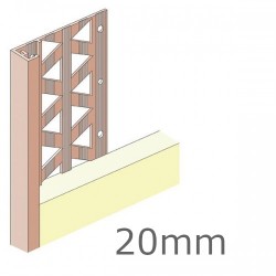 20mm Render Stop Bead PVC - 42mm Wing Length 2.5m (pack of 5).