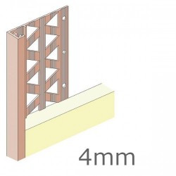 4mm Render Stop Bead PVC - 25mm Wing Length 2.5m (pack of 5).