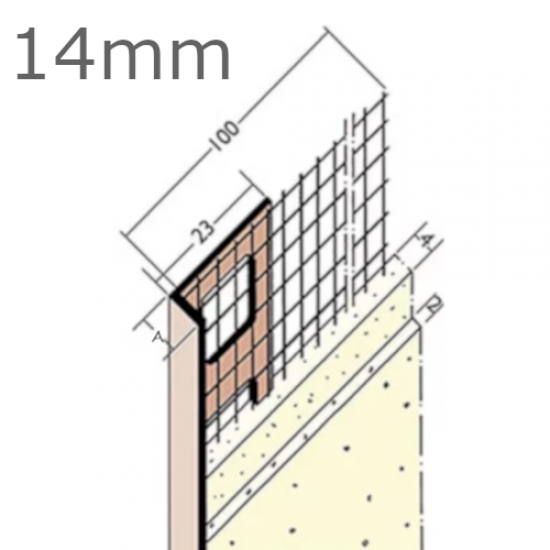 14mm PVC Mesh Wing Render Stop Bead - 2.5m length.