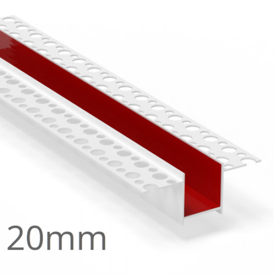 20mm PVC Rustication Profile - Render Groove Bead - 3m Length