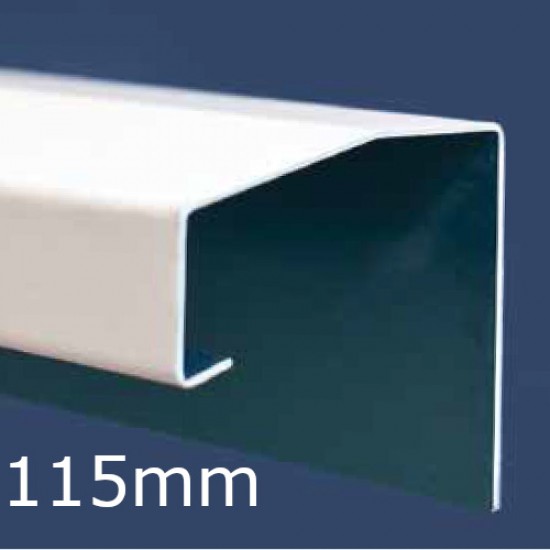 115mm Aluminium Undersill Flashing and Window Sill Extension (with Full End Caps - pair) - 2.5m Length.