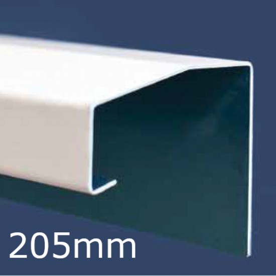 205mm Aluminium Undersill Flashing and Window Sill Extension (with Full End Caps - pair) - 2.5m Length.