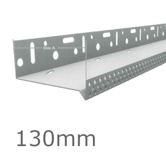 130mm Aluminium Vented Base Track Profile - length 2.5m.