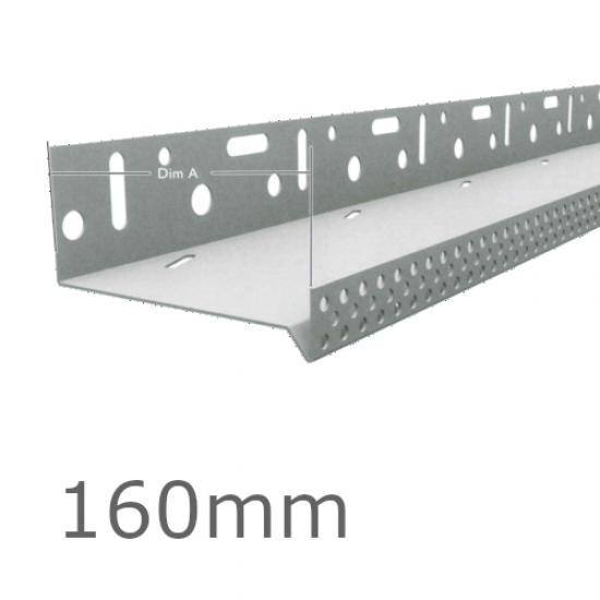 160mm Aluminium Vented Base Track Profile - length 2.5m.
