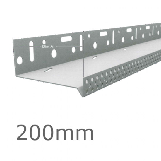 200mm Aluminium Vented Base Track Profile - length 2.5m.