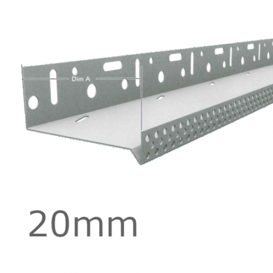 20mm Aluminium Vented Base Track Profile - length 2.5m.