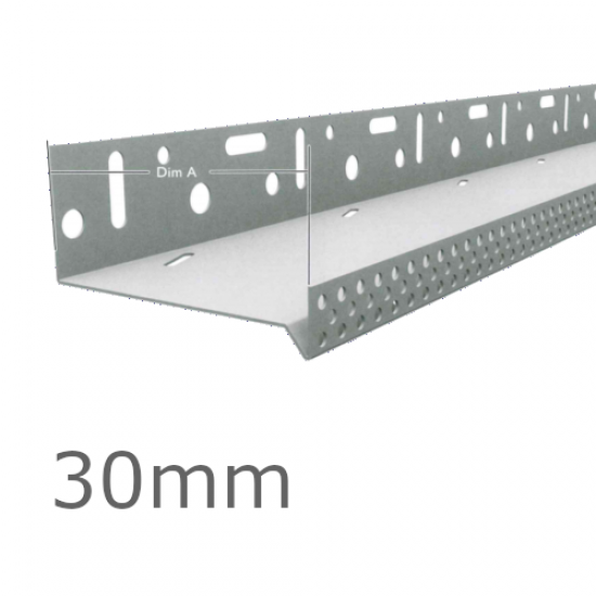 30mm Aluminium Vented Base Track Profile - length 2.5m.