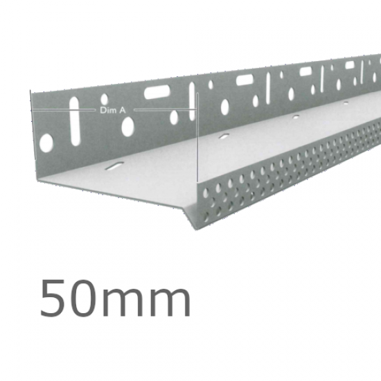 50mm Aluminium Vented Base Track Profile - length 2.5m.