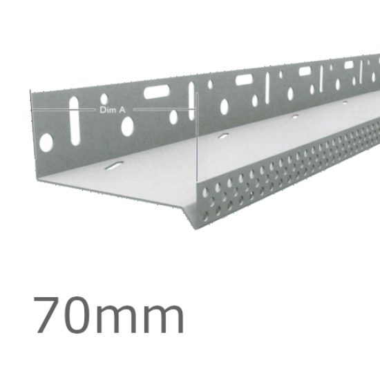 70mm Aluminium Vented Base Track Profile - length 2.5m.