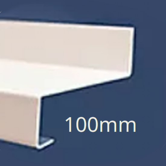 100mm Eaves Flashing, Oversill and Window Sill Extension WEC721 (with full end caps-pair) - 2.5m Length.
