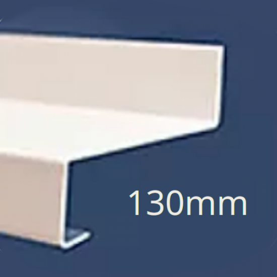 130mm Eaves Flashing, Oversill and Window Sill Extension WEC721 (with full end caps-pair) - 2.5m Length.