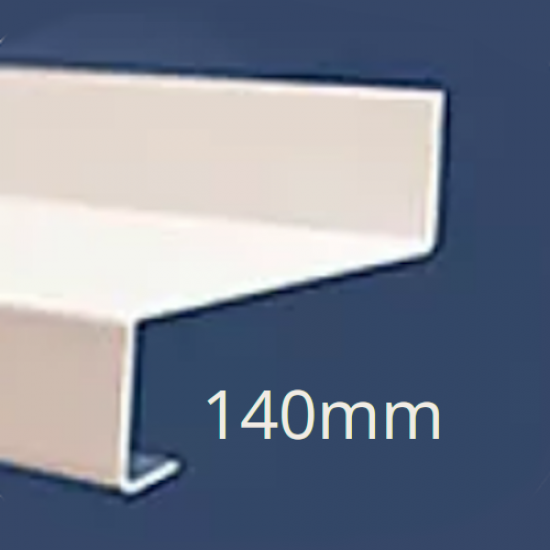 140mm Eaves Flashing, Oversill and Window Sill Extension WEC721 (with full end caps-pair) - 2.5m Length.