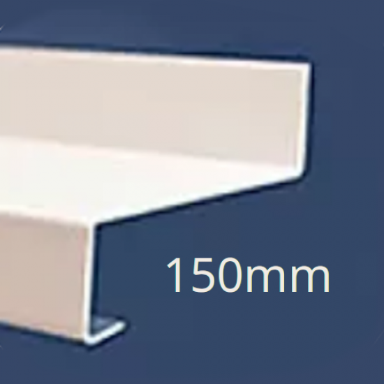 150mm Eaves Flashing, Oversill and Window Sill Extension WEC721 (with full end caps-pair) - 2.5m Length.