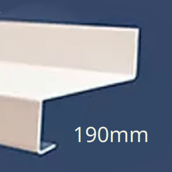 190mm Eaves Flashing, Oversill and Window Sill Extension WEC721 (with full end caps-pair) - 2.5m Length.