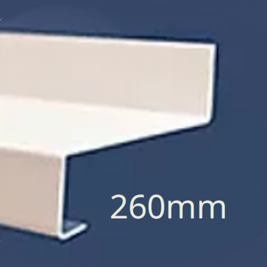 260mm Eaves Flashing, Oversill and Window Sill Extension WEC721 (with full end caps-pair) - 2.5m Length.