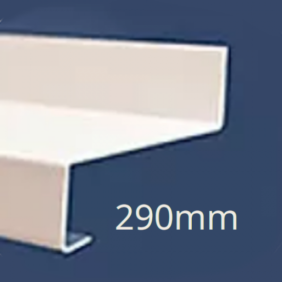 290mm Eaves Flashing, Oversill and Window Sill Extension WEC721 (with full end caps-pair) - 2.5m Length.