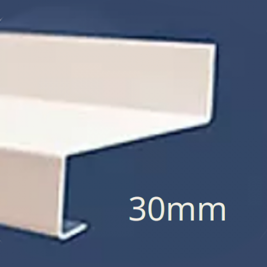 30mm Eaves Flashing, Oversill and Window Sill Extension WEC721 (with full end caps-pair) - 2.5m Length.