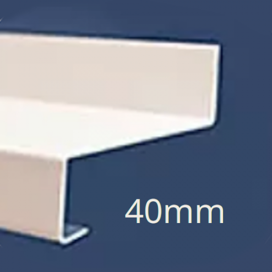 40mm Eaves Flashing, Oversill and Window Sill Extension WEC721 (with full end caps-pair) - 2.5m Length.