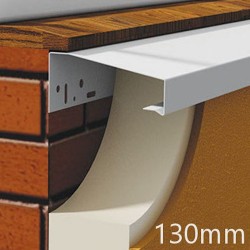 130mm Aluminium Undersill Profile WEC 732 with End Caps - length 2.5m