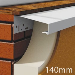 140mm Aluminium Undersill Profile WEC 732 with End Caps - length 2.5m