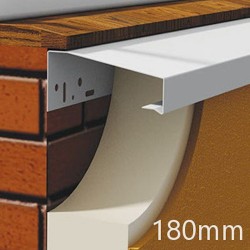180mm Aluminium Undersill Profile WEC 732 with End Caps - length 2.5m