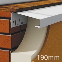 190mm Aluminium Undersill Profile WEC 732 with End Caps - length 2.5m
