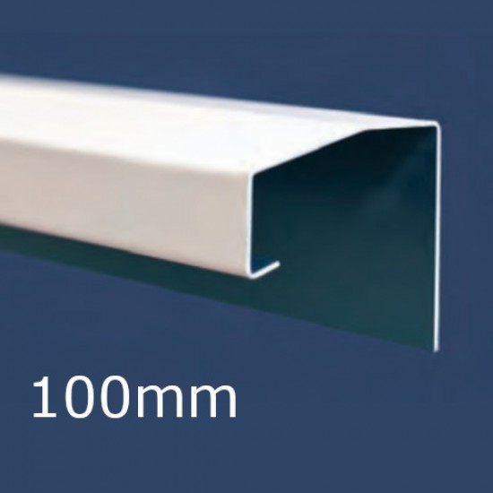 100mm Aluminium Soffit Flashing and Window Sill Extension (with Full End Caps - pair) - 2.5m Length