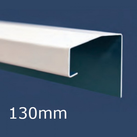 130mm Aluminium Soffit Flashing and Window Sill Extension (with Full End Caps - pair) - 2.5m Length