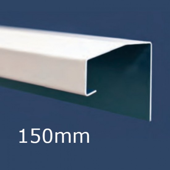 150mm Aluminium Soffit Flashing and Window Sill Extension (with Full End Caps - pair) - 2.5m Length