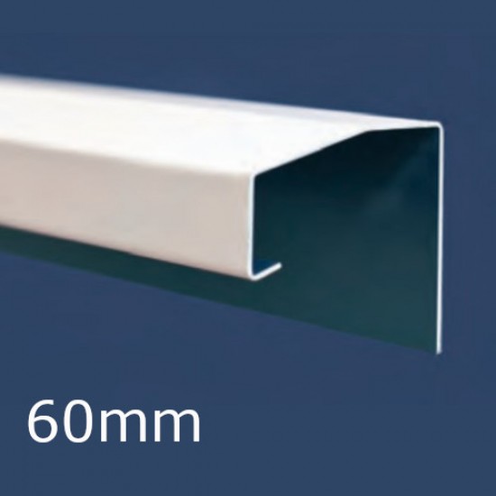 60mm Aluminium Soffit Flashing and Window Sill Extension (with Full End Caps - pair) - 2.5m Length