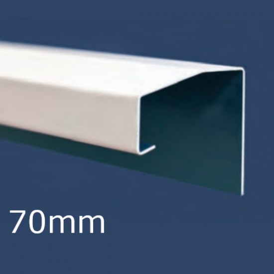 70mm Aluminium Soffit Flashing and Window Sill Extension (with Full End Caps - pair) - 2.5m Length