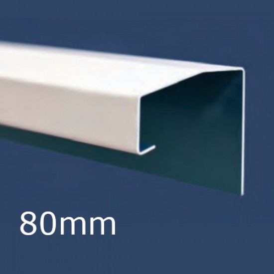 80mm Aluminium Soffit Flashing and Window Sill Extension (with Full End Caps - pair) - 2.5m Length