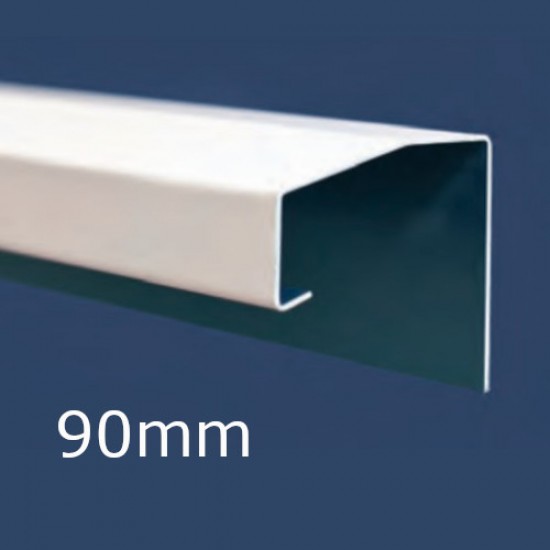 90mm Aluminium Soffit Flashing and Window Sill Extension (with Full End Caps - pair) - 2.5m Length