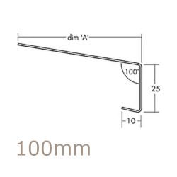 100mm Aluminium Window Sill Extension WEC 761 (with Full End Caps - pair) - 2.5m Length