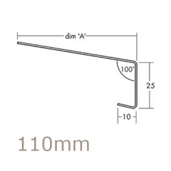 110mm Aluminium Window Sill Extension WEC 761 (with Full End Caps - pair) - 2.5m Length