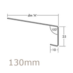 130mm Aluminium Window Sill Extension WEC 761 (with Full End Caps - pair) - 2.5m Length