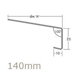 140mm Aluminium Window Sill Extension WEC 761 (with Full End Caps - pair) - 2.5m Length