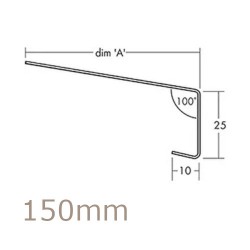 150mm Aluminium Window Sill Extension WEC 761 (with Full End Caps - pair) - 2.5m Length