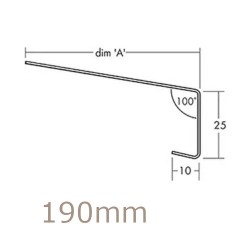 190mm Aluminium Window Sill Extension WEC 761 (with Full End Caps - pair) - 2.5m Length
