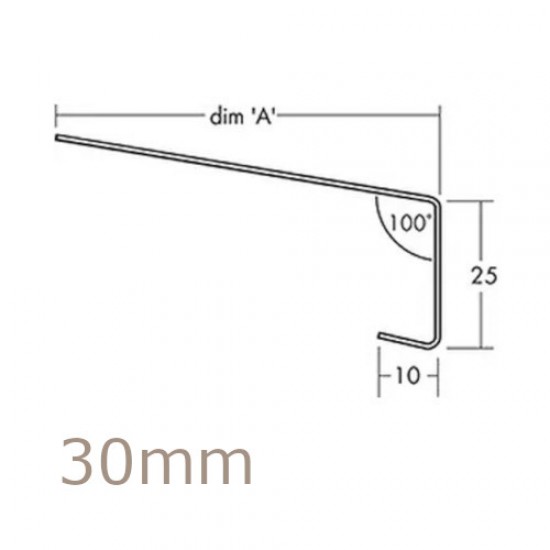 30mm Aluminium Window Sill Extension WEC 761 (with Full End Caps - pair) - 2.5m Length